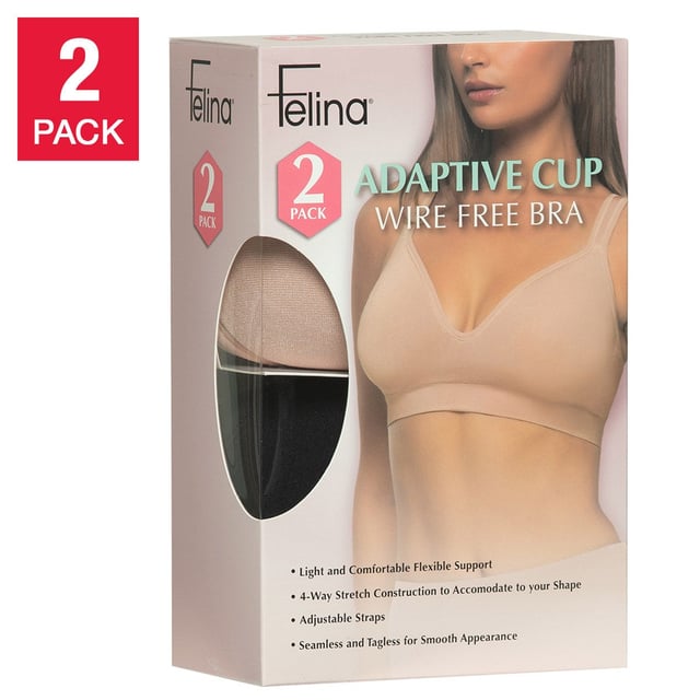 Felina Women's Adaptive Cup Bra 2-Pack