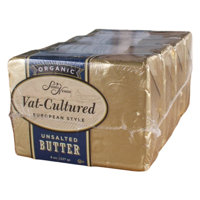 Organic Sierra Nevada Vat Culture Unsalted Butter 4 Pack 8 Ounces Each