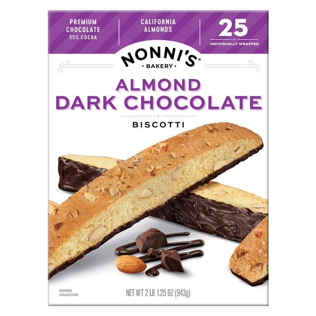 Nonni's Almond Dark Chocolate Biscotti 25 CT