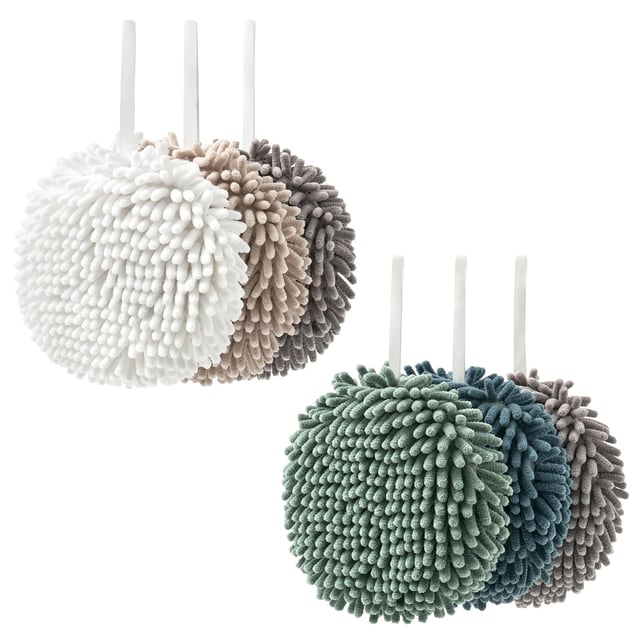 Multi-Purpose Chenille Noodle Hand Towels, 3-Pack