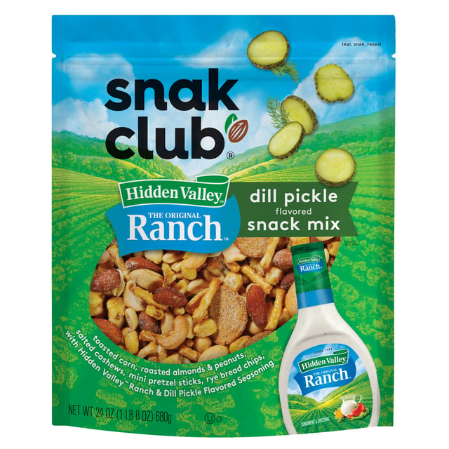 Snak Club Hidden Valley Ranch & Dill Pickle Snack Mix, 24 oz