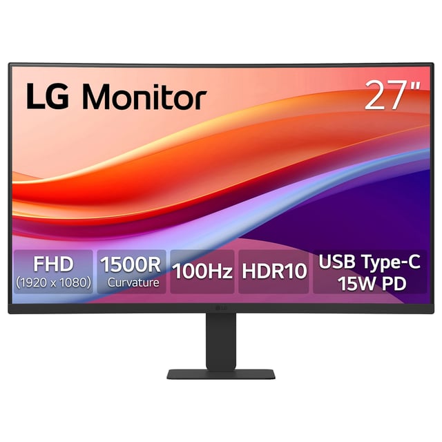 LG 27" Full HD Curved 100Hz USB-C Monitor (27U421A-B)