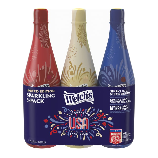 Welch's 250th Anniversary Sparkling Juice, 3-Pack / 25.4 oz