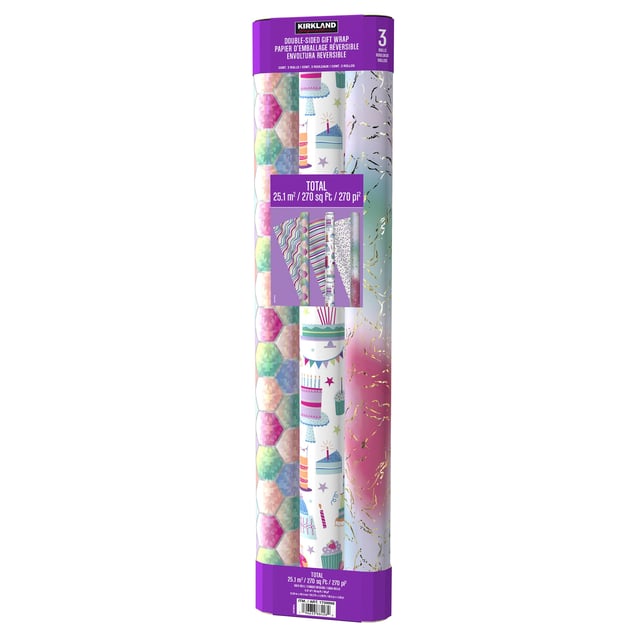 Kirkland Signature Everyday Gift Wrap, 270 Sq. Ft. Total