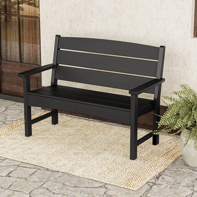 POLYWOOD Long Beach 48" Bench - Black