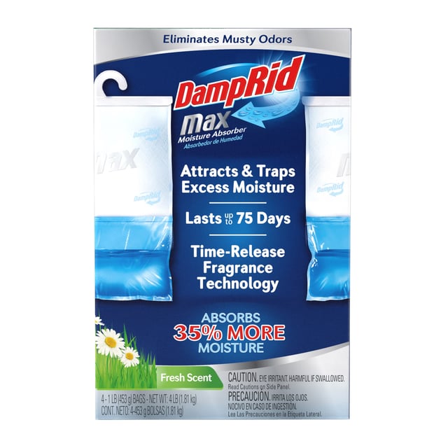 DampRid Max Fresh Scent Hanging Bags 4-Pack