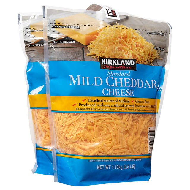Kirkland Signature Mild Cheddar Shredded, 2/40 oz (5 lbs)