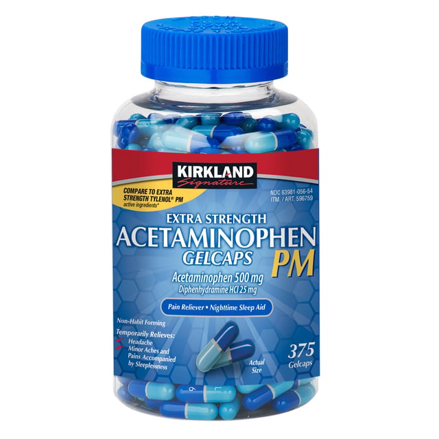Kirkland Signature Acetaminophen PM 500 mg, 375 Capsules
