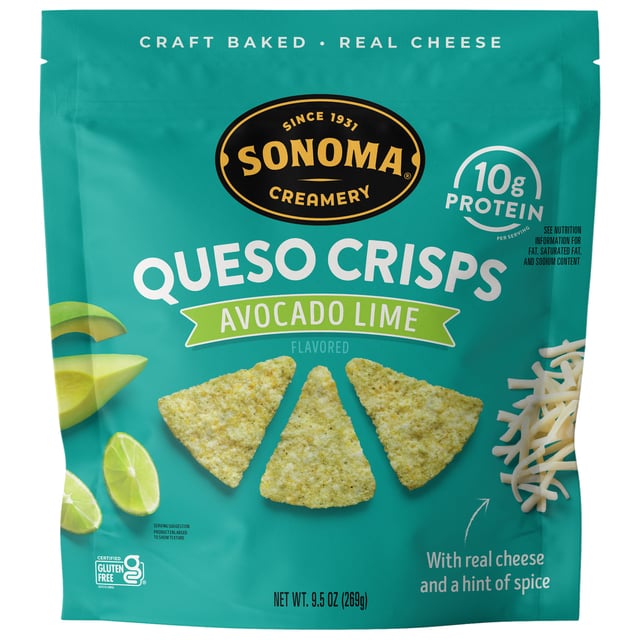 Sonoma Creamery Avocado Lime Queso Crisps, 9.5 oz