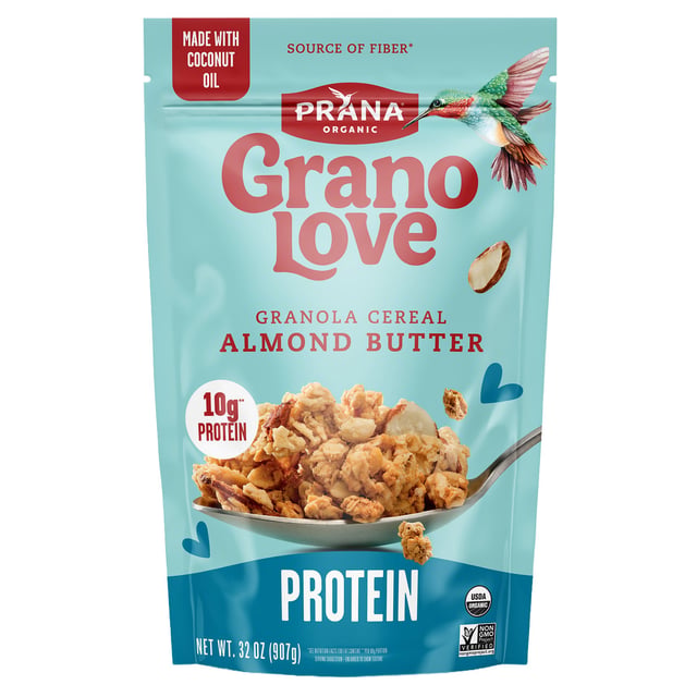 PRANA Organic Grano Love Almond Butter Protein Granola Cereal, 32 oz