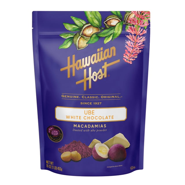 Hawaiian Host Ube White Chocolate Macadamia Nuts, 16 oz