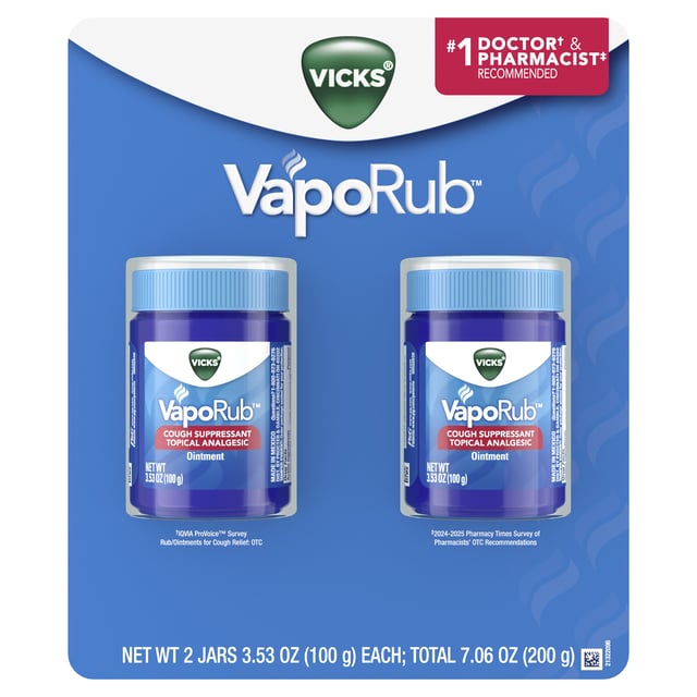 Vicks VapoRub Topical Cough Suppressant 2x3.53 Ounces