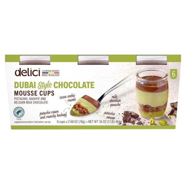 Delici Dubai-Style Chocolate Mousse Cups 6/2.68oz (1 lb)