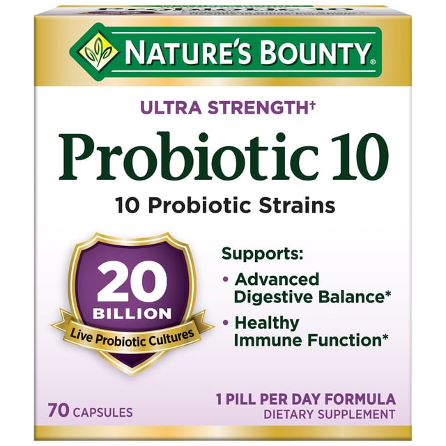 Nature's Bounty Ultra Strength Probiotic 10, Capsules, 70 Count