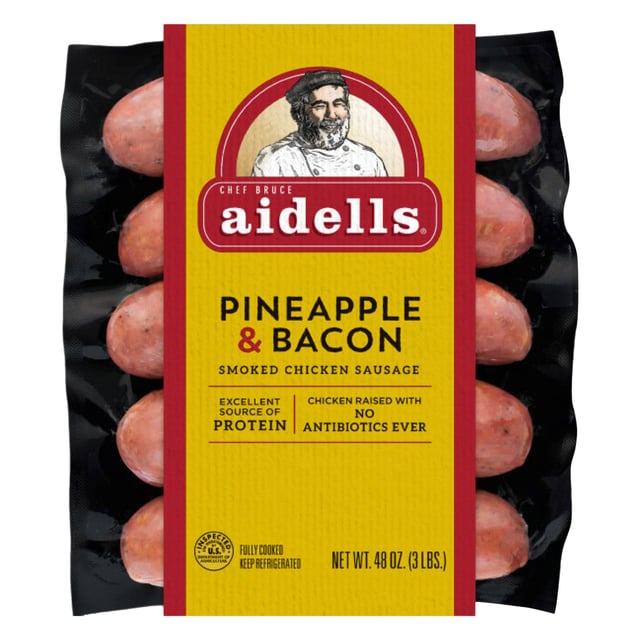 Aidells ABF Pineapple Bacon Chicken Sausage 3 lbs