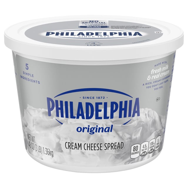 Philadelphia Cream Cheese Spread 3 Pound Tub