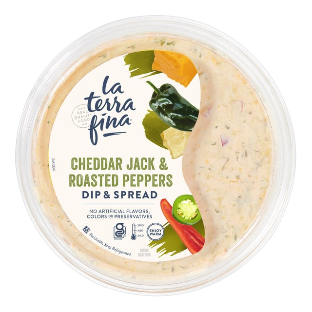 La Terra Fina Cheddar Jack & Roasted Peppers Dip & Spread 31 oz
