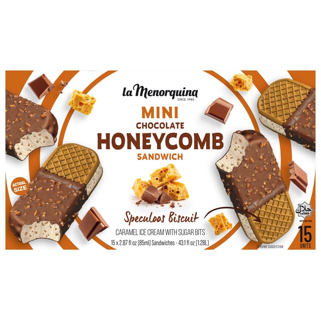 La Menorquina Mini Honeycomb Chocolate Sandwiches, 15-Pack (2.87 oz each)