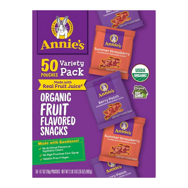Annie's Organic Fruit Snacks, 50 Pouches, 0.7 oz Each