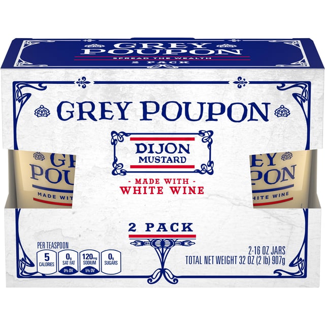Grey Poupon Dijon Mustard 2 Pack 16 Ounces Each
