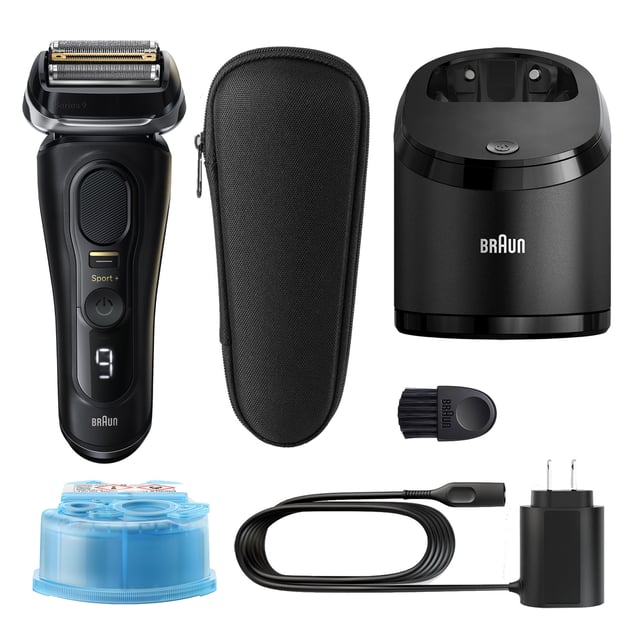 Braun Series 9 Sport+ Electric Shaver with Clean & Charge Station and PowerCase
