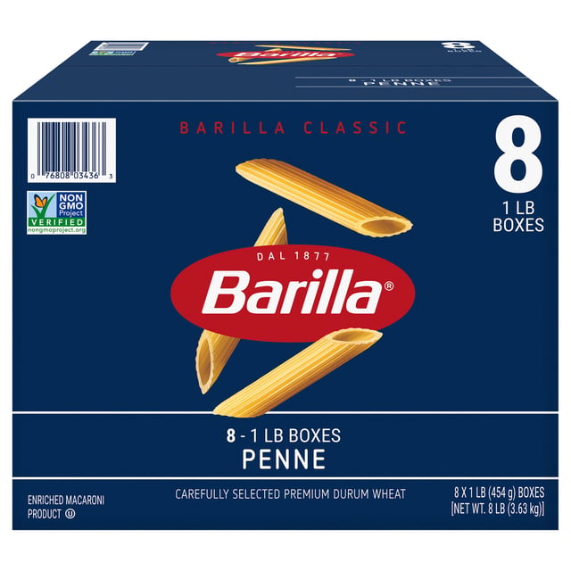 Barilla Penne Rigate Pasta 8/1 lb (8 lbs)