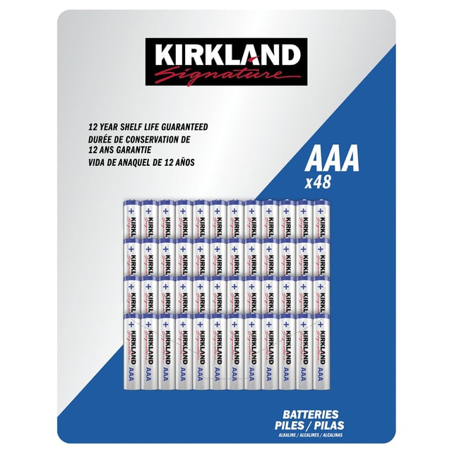 Kirkland Signature Alkaline Batteries AAA 48 Pack