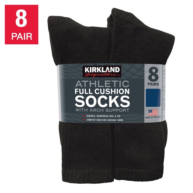 Kirkland Signature Men's Athletic Sock, 8-Pair