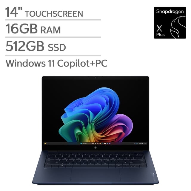 HP OmniBook 3x 14" Touchscreen Laptop - Snapdragon X Plus, 16GB RAM, 512GB SSD