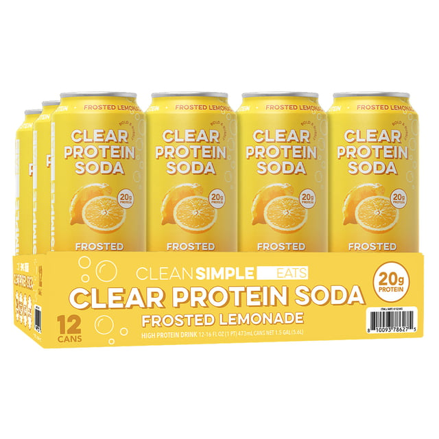 Clean Simple Eats Clear Protein Soda, 16 fl oz, 12 Pack