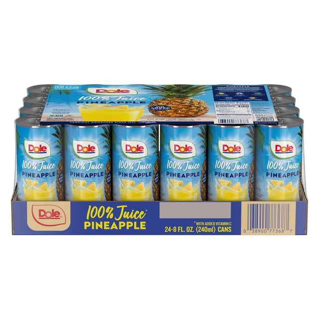 Dole 100% Pineapple Juice, 8 fl oz, 24-Count