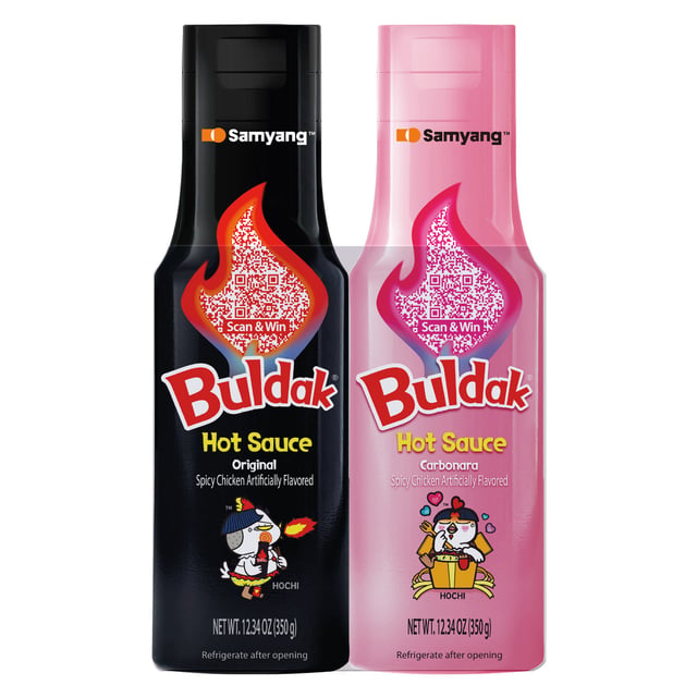 Buldak Hot Sauce Original + Carbonara 2/12.34 oz Bottles