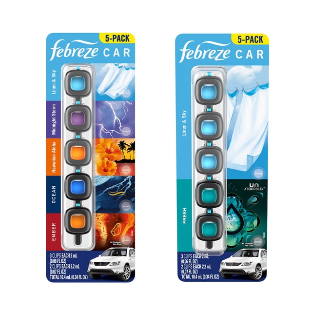 Febreze Air Freshener 5 Pack Car Air Vent Clips