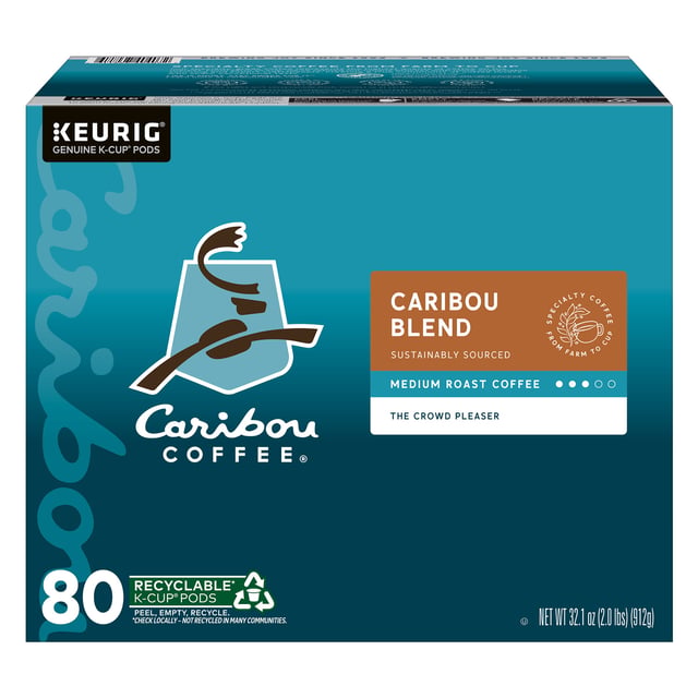 Caribou Blend Medium Roast 80 Count K-Cup Pods