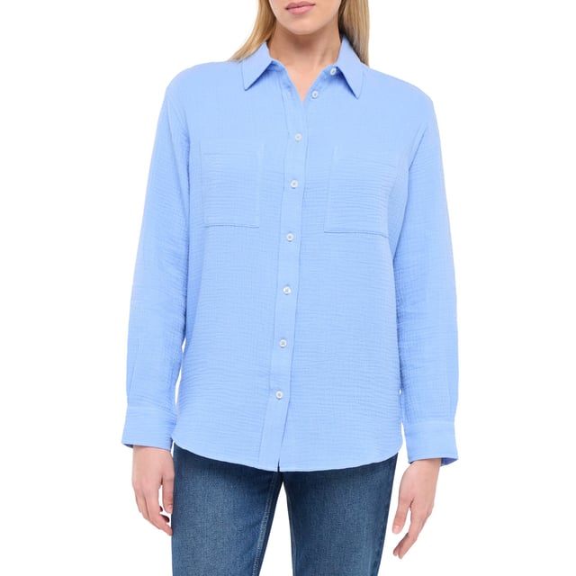 GAP Women's Long Sleeve Cotton Gauze Top