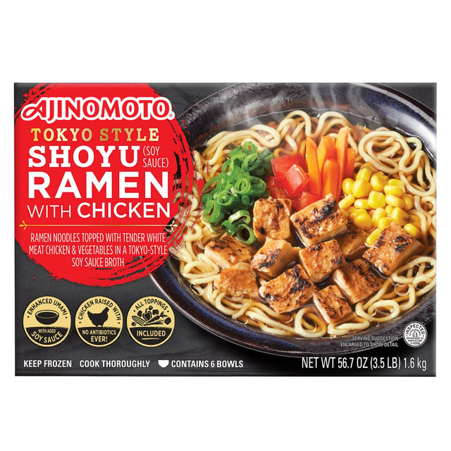 Ajinomoto Tokyo Style Shoyu Ramen with Chicken, 6 Bowls (9.45 oz Each)