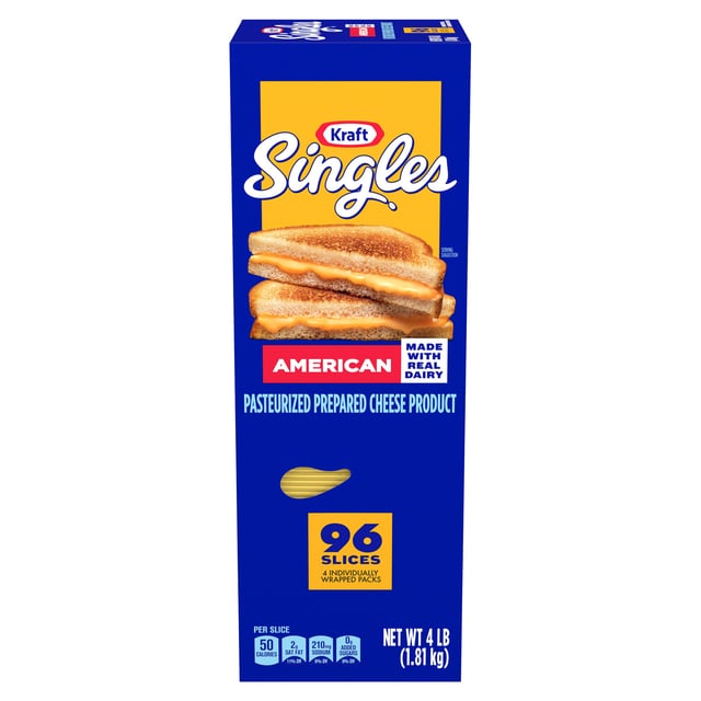 Kraft Singles American Cheese, 96 Slices, 4 lb