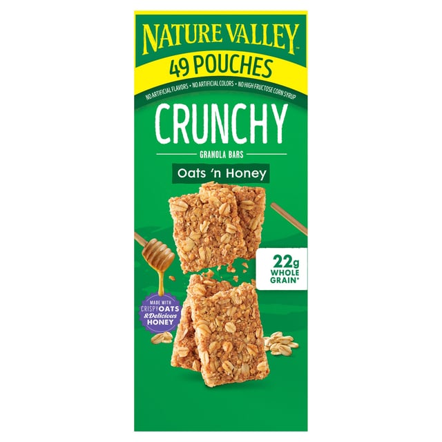 Nature Valley Oats 'n Honey Crunchy Granola Bars, 49 Pouches, 1.49 oz Each