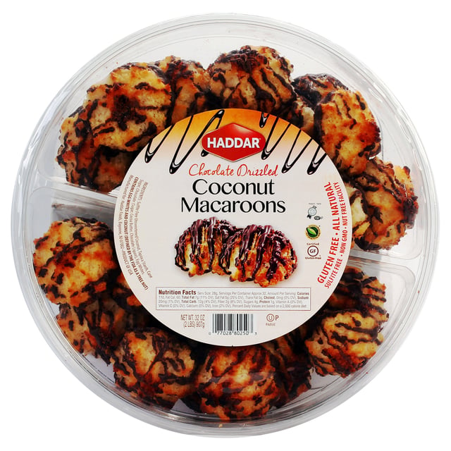 Haddar Macaroons Chocolate Drizzled 32 oz Kosher for Passover