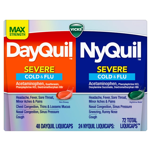 Vicks DayQuil/NyQuil Severe Cold & Flu 72 LiquiCaps