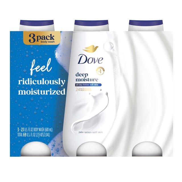 Dove Deep Moisture Body Wash 3-Pack, 23 oz