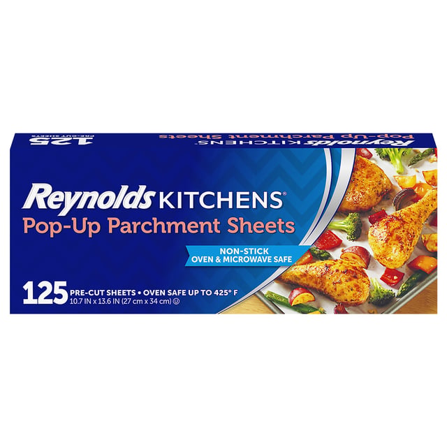 Reynolds Kitchens Pop-Up Parchment Paper Sheets, 125 Sheets
