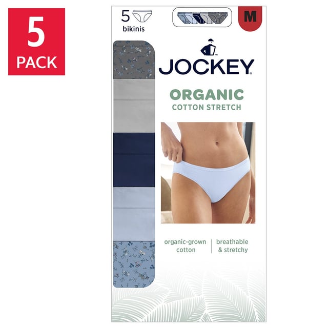 Jockey Women's Organic Cotton Stretch Bikini 5-Pack