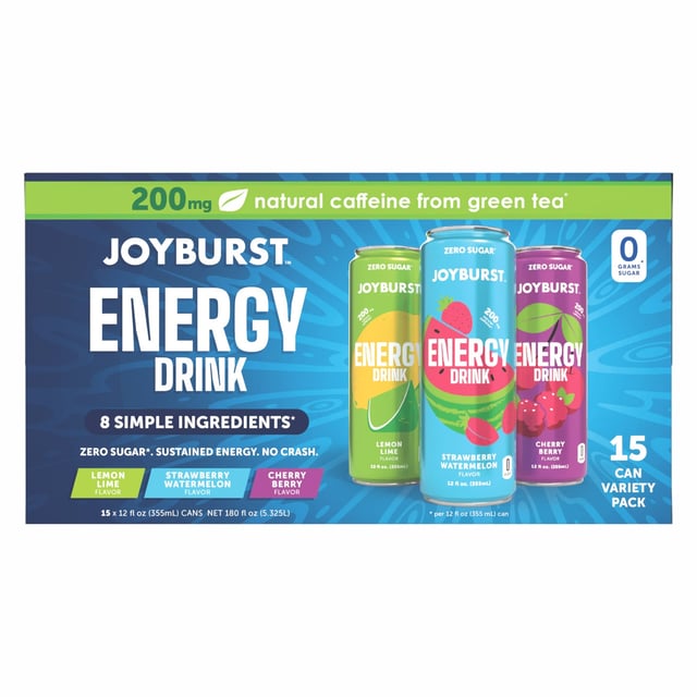 JoyBurst Energy Drink Variety Pack, 15 x 12 oz