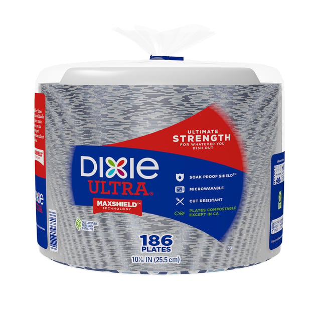 Dixie Ultra 10-1/16" Paper Plate, 186 Count