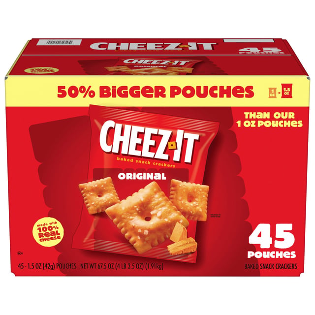 Cheez-It Baked Snack Crackers 45 Pack 1.5 Ounces Each