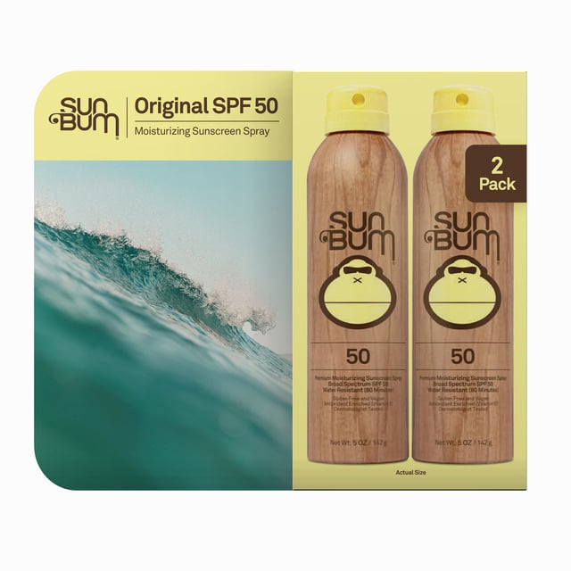 Sun Bum Original SPF 50 Sunscreen Spray, 2-Pack (5 oz Each)