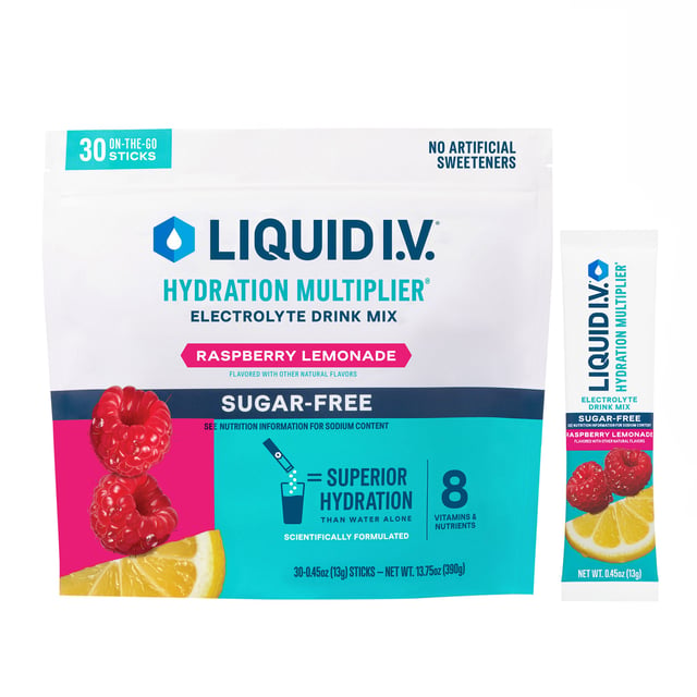 Liquid I.V. Sugar Free Hydration Multiplier Raspberry Lemonade, 30 Count