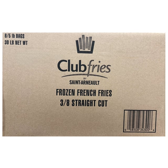 Club Fries 3/8" Straight Cut French Fry 5 lb