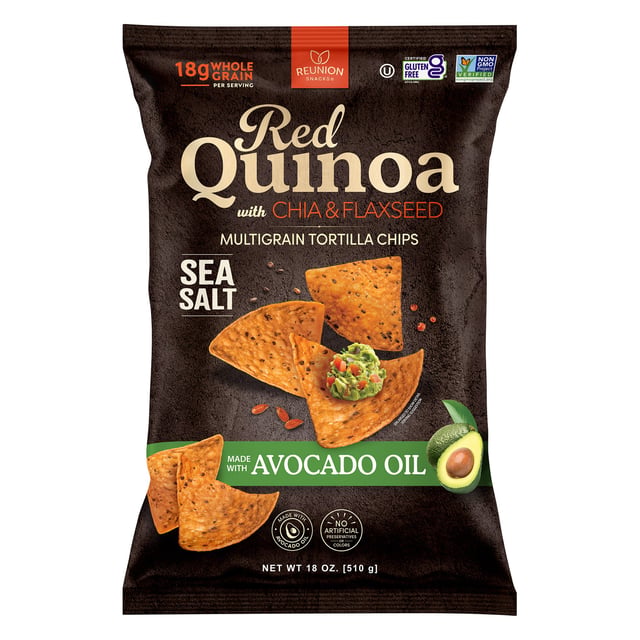 Reunion Snacks Red Quinoa Tortilla Chips, 18 oz